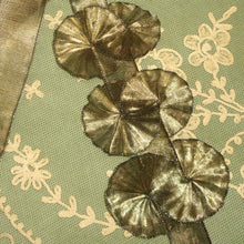 Load image into Gallery viewer, Antique French Gold METAL & Silk Tissue Ribbon