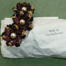 Load image into Gallery viewer, Large Amethyst Glass Beaded Czech Button
