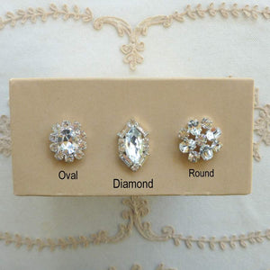 Vintage Czech Prong Set Rhinestone Buttons Three Shapes