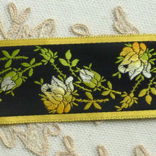 Load image into Gallery viewer, Vintage French Gold/Yellow Ombre Woven Roses
