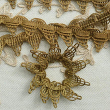 Load image into Gallery viewer, Antique Gold METAL Trim Cord and Metal Lace