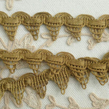 Load image into Gallery viewer, Antique Gold METAL Trim Cord and Metal Lace