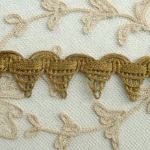 Load image into Gallery viewer, Antique Gold METAL Trim Cord and Metal Lace