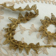 Load image into Gallery viewer, Antique Gold METAL Trim Cord and Metal Lace