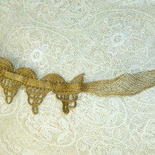 Load image into Gallery viewer, Antique Gold METAL Trim Cord and Metal Lace