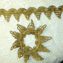 Load image into Gallery viewer, Antique Gold METAL Trim Cord and Metal Lace