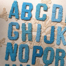 Load image into Gallery viewer, Antique French Blue Beaded Letters