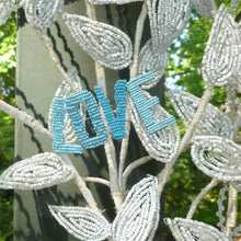 Load image into Gallery viewer, Antique French Blue Beaded Letters