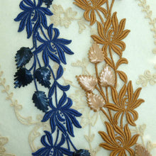 Load image into Gallery viewer, Fine Vintage Cotton Embroidered and Straw Millinery Trim