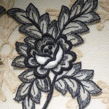 Load image into Gallery viewer, Vintage Swiss Padded Rose and Embroidered Leaf Motifs