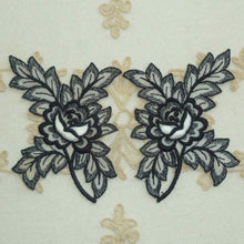 Load image into Gallery viewer, Vintage Swiss Padded Rose and Embroidered Leaf Motifs