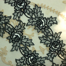 Load image into Gallery viewer, Vintage Swiss Padded Rose and Embroidered Leaf Motifs