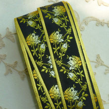 Load image into Gallery viewer, Vintage French Gold/Yellow Ombre Woven Roses