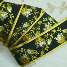 Load image into Gallery viewer, Vintage French Gold/Yellow Ombre Woven Roses