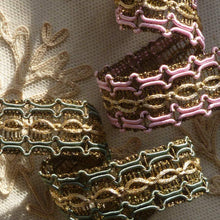 Load image into Gallery viewer, French Gold Metal and Cord Trim