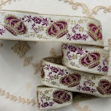 Load image into Gallery viewer, Victorian Royalty Gold Metal and Purple Crown Ribbon