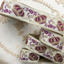 Load image into Gallery viewer, Victorian Royalty Gold Metal and Purple Crown Ribbon