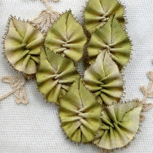 Load image into Gallery viewer, Antique French Silk Ombre Ribbon with Gold Metal Picot Fringe Edges