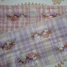 Load image into Gallery viewer, Elegant Vintage French  Ombre Roses & Pink Striped Ribbon