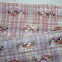 Load image into Gallery viewer, Elegant Vintage French  Ombre Roses & Pink Striped Ribbon