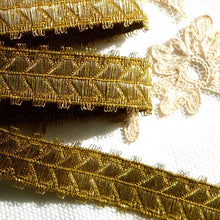 Load image into Gallery viewer, Gold METAL Trim with Fringed Picot Edges