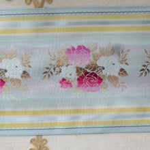 Load image into Gallery viewer, Vintage French Wide Taffeta Ribbon With Woven Ombre Roses