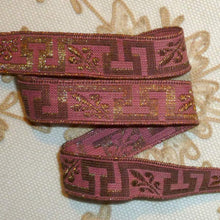 Load image into Gallery viewer, Antique Pink and Gold Metal Trim