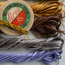 Load image into Gallery viewer, Vintage Silk Buttonhole Twist Forty Yard Hanks