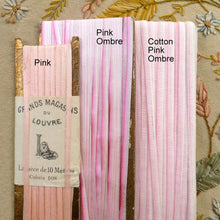 Load image into Gallery viewer, Antique French Silk Ombre Embroidery Ribbons 1 Yard