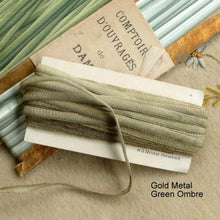 Load image into Gallery viewer, Antique French Silk Ombre Embroidery Ribbons 1 Yard
