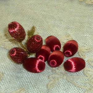 Vintage Silky Floss covered Beads
