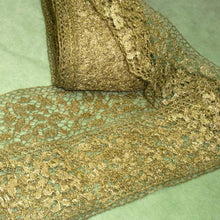 Load image into Gallery viewer, Antique Gold Metal Lace 2 & 1/4th Inch Width