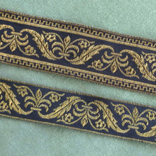 Load image into Gallery viewer, Vintage French Metal Trim/ Black & Gold