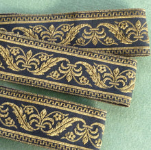 Load image into Gallery viewer, Vintage French Metal Trim/ Black & Gold
