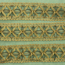 Load image into Gallery viewer, Antique Gold Metal trim Maltese Cross/Stylized Floral Design