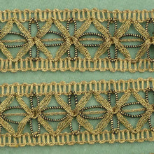 Load image into Gallery viewer, Antique Gold Metal trim Maltese Cross/Stylized Floral Design