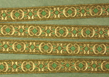Load image into Gallery viewer, Gold and Green Metal Antique Trim