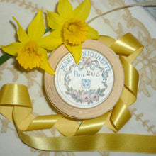 Load image into Gallery viewer, Vintage Ribbon by the Roll - Yellow Silk Satin Ribbon