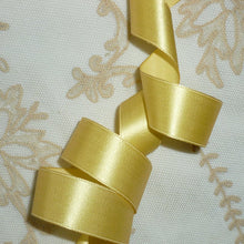 Load image into Gallery viewer, Vintage Ribbon by the Roll - Yellow Silk Satin Ribbon