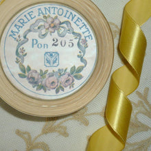 Load image into Gallery viewer, Vintage Ribbon by the Roll - Yellow Silk Satin Ribbon