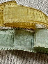 Load image into Gallery viewer, Antique Silk French Plisse Ribbons with Ruffled Edges