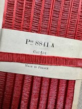 Load image into Gallery viewer, Antique French Plisse Ribbon in Persimmon and Silver Metal