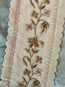 Victorian Silk Hand Embroidered Length