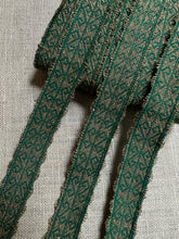 Load image into Gallery viewer, Copy of Antique Gold Metallic and Green Trim