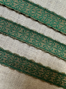 Copy of Antique Gold Metallic and Green Trim