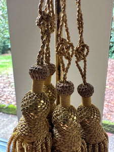 Antique Hand Netted Gold Bullion Tassels with Cord