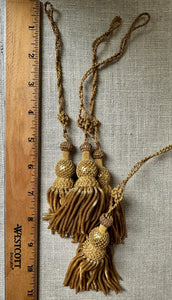 Antique Hand Netted Gold Bullion Tassels with Cord