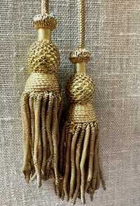 Antique Hand Netted Gold Bullion Tassels on Cord