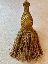 Load image into Gallery viewer, Antique Hand Netted Gold Metal Tassels Three Different