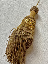 Load image into Gallery viewer, Antique Hand Netted Gold Metal Tassels Three Different